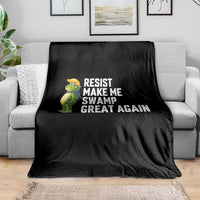 Resist Frog Throw Blanket Funny Polittical 2025 Meme - Wonder Print Shop