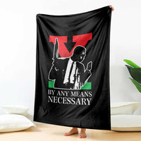 Malcolm X Throw Blanket By Any Means Necessary - Wonder Print Shop