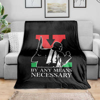 Malcolm X Throw Blanket By Any Means Necessary - Wonder Print Shop