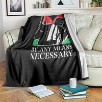 Malcolm X Throw Blanket By Any Means Necessary - Wonder Print Shop