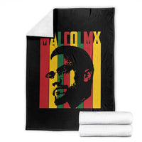 Malcolm X Throw Blanket Pan African Flag Black History - Wonder Print Shop