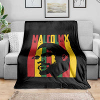 Malcolm X Throw Blanket Pan African Flag Black History - Wonder Print Shop