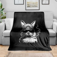 Funny Easter Bunny Smoking Meme Throw Blanket