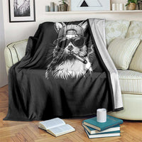 Funny Easter Bunny Smoking Meme Throw Blanket