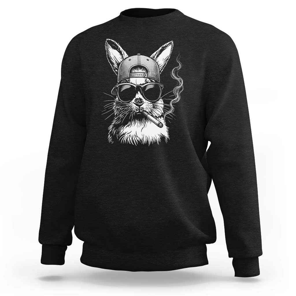 Funny Easter Bunny Smoking Meme Sweatshirt