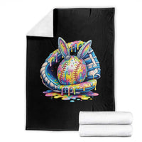 Baseball Easter Throw Blanket Drip Ice Cream Sprinkles Baseball Glove