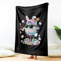 Funny Baseball Easter Throw Blanket Drip Ice Cream Bunny Easter