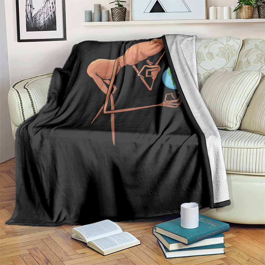 Happy Earth Day Throw Blanket Funny Marcus The Worm Eco Friendly