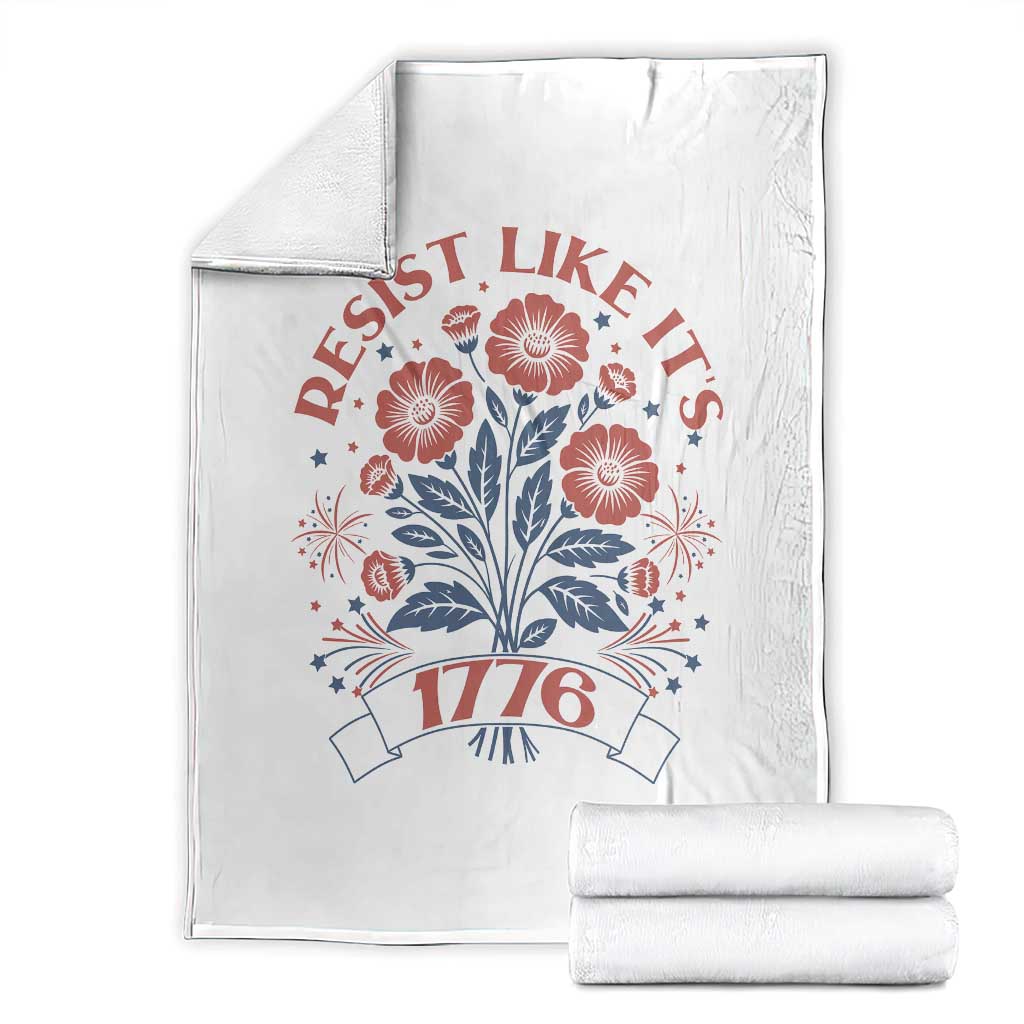 Resist Like its 1776 Throw Blanket Vintage Boho Floral Subtle 250th Anniversary