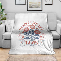 Resist Like its 1776 Throw Blanket Vintage Boho Floral Subtle 250th Anniversary