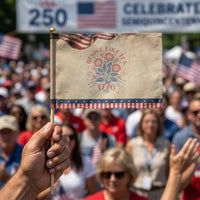 Resist Like its 1776 Patriotic Handheld Flag Vintage Boho Floral Subtle 250th Anniversary