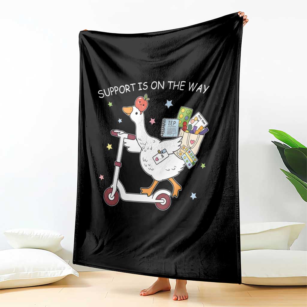 Special Education SPED Teacher Goose Scooter Throw Blanket Support Is On The Way