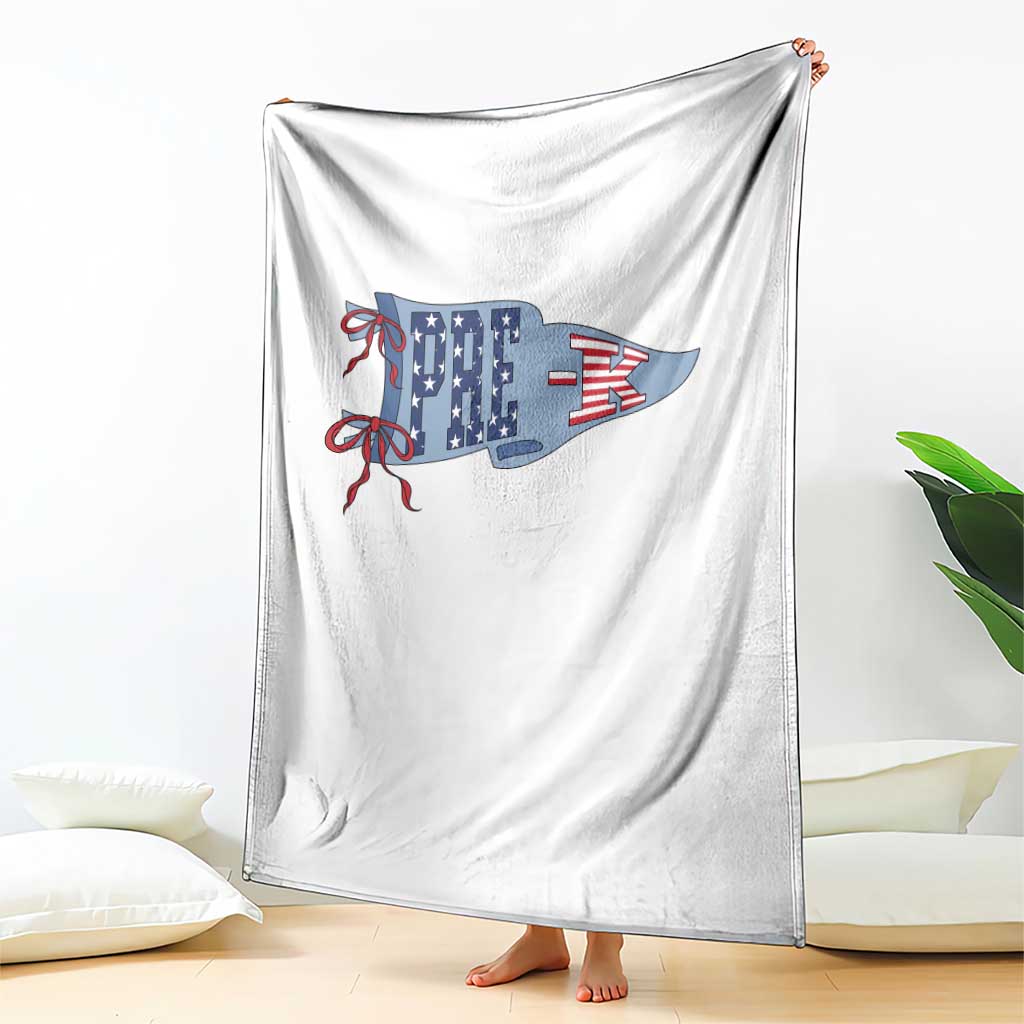 Pre-K Teacher Pennant US Flag Back to School Throw Blanket