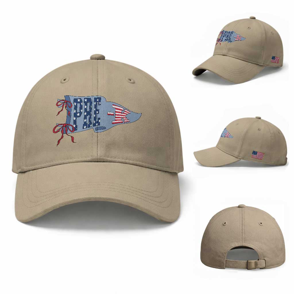Pre-K Teacher Pennant US Flag Back to School Baseball Cap