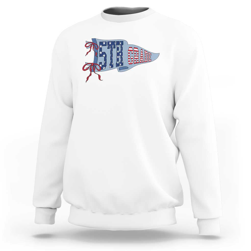 5th Grade Teacher Pennant US Flag Back to School Sweatshirt