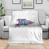 4th Grade Teacher Pennant US Flag Back to School Throw Blanket