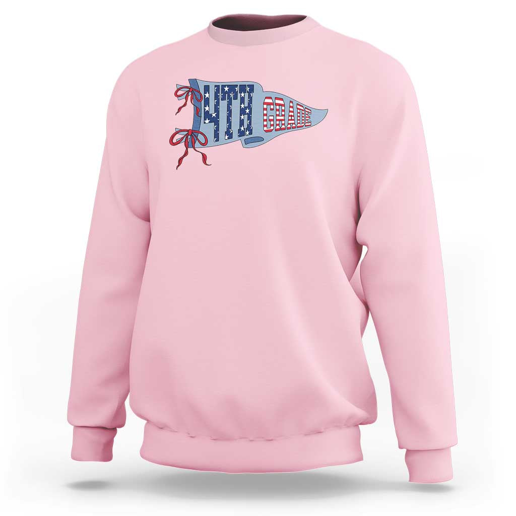 4th Grade Teacher Pennant US Flag Back to School Sweatshirt