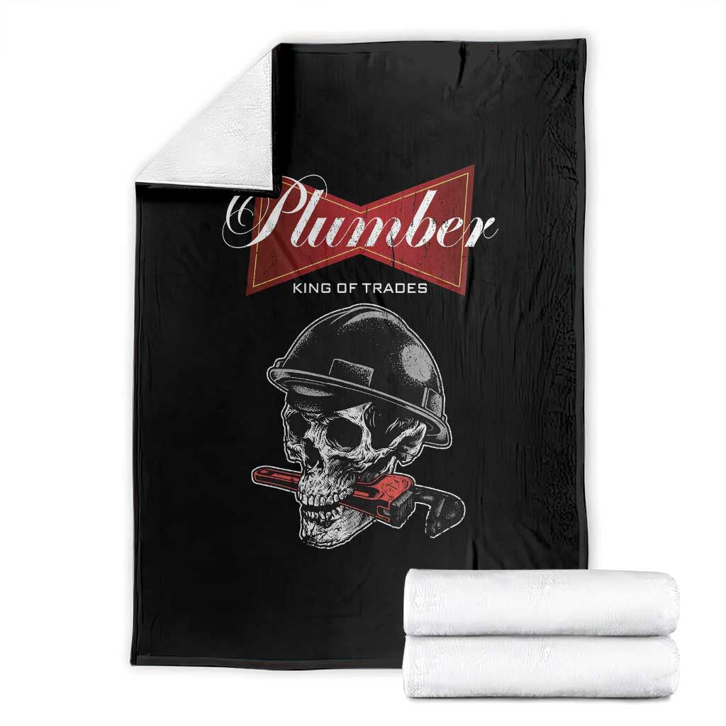 Plumber Plumbing Skull Throw Blanket King Of Trades - Wonder Print Shop