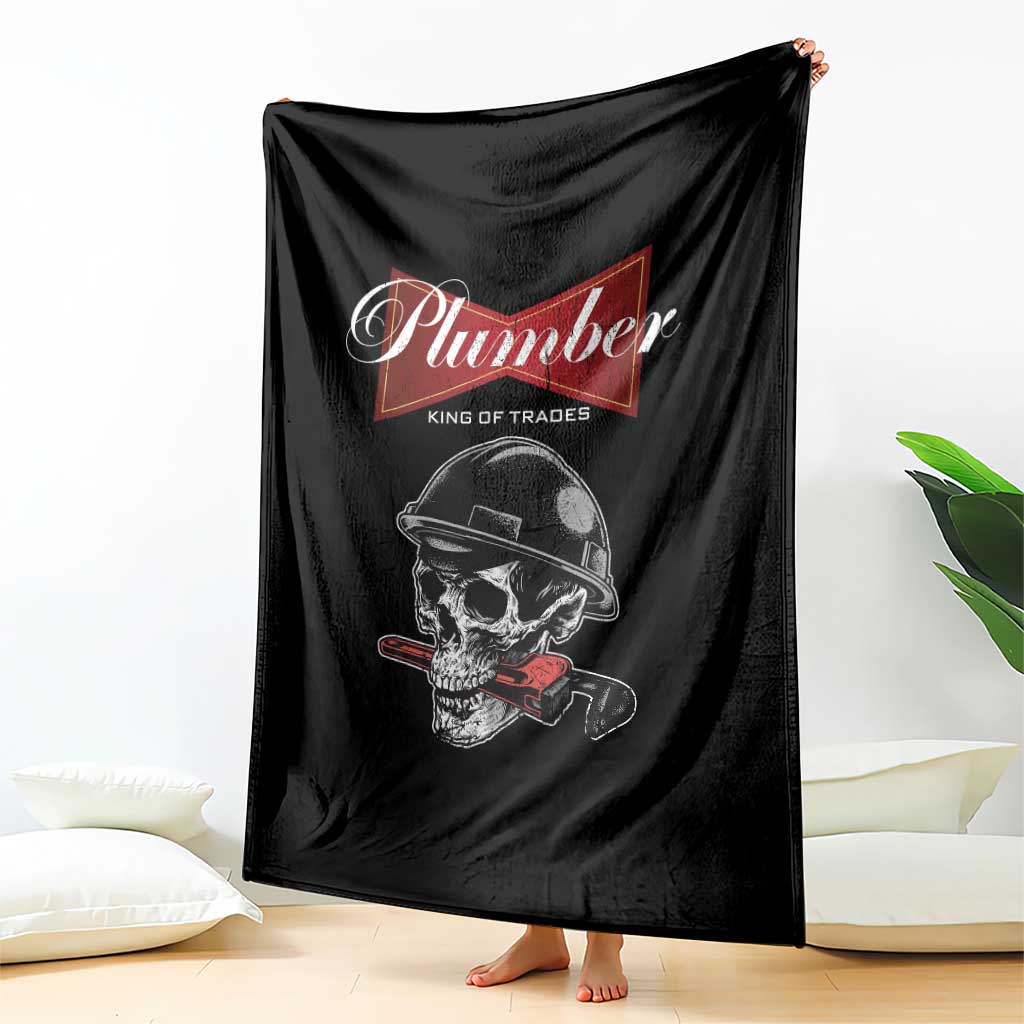 Plumber Plumbing Skull Throw Blanket King Of Trades - Wonder Print Shop