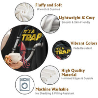Funny Plumbing Plumber Throw Blanket It Is A Trap - Wonder Print Shop