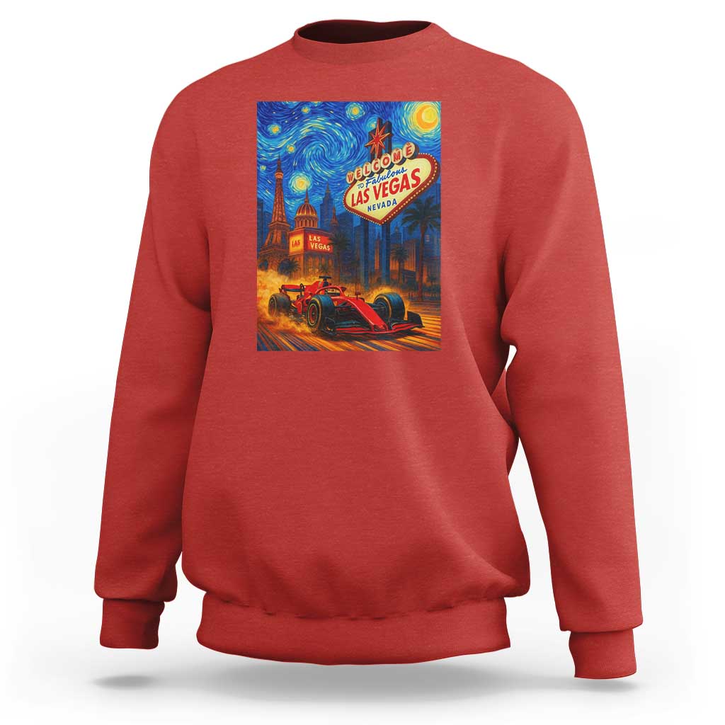 Racing Car Starry Night Las Vegas Race Day Sweatshirt - Wonder Print Shop