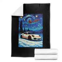 Racing Sports Car Throw Blanket Starry Night Racing Silhouette - Wonder Print Shop
