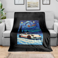 Racing Sports Car Throw Blanket Starry Night Racing Silhouette - Wonder Print Shop