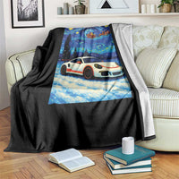 Racing Sports Car Throw Blanket Starry Night Racing Silhouette - Wonder Print Shop