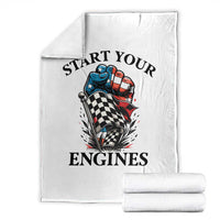 Checkered American Flag Racing Throw Blanket Start Your Engines Race Car - Wonder Print Shop