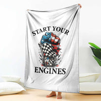 Checkered American Flag Racing Throw Blanket Start Your Engines Race Car - Wonder Print Shop