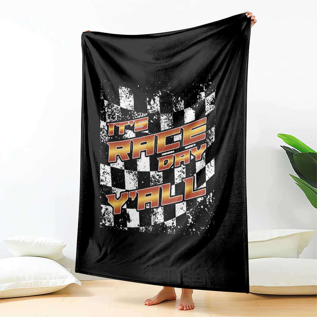 Racing Checkered Flag Throw Blanket It Is Race Day Y'all Dirt Track - Wonder Print Shop