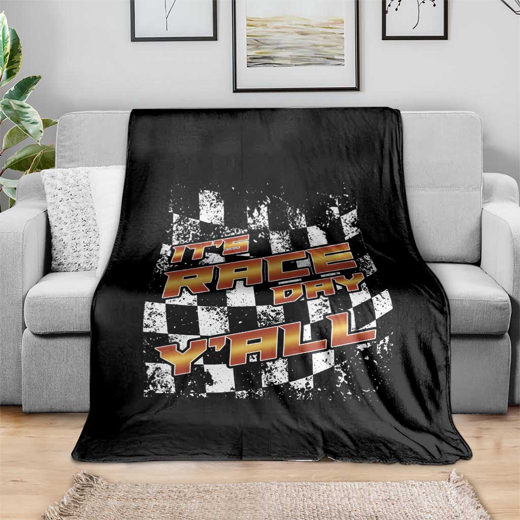Racing Checkered Flag Throw Blanket It Is Race Day Y'all Dirt Track - Wonder Print Shop