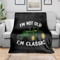 I'm Not Old I'm Classic Throw Blanket Vintage 1960s Classic Farm Tractor