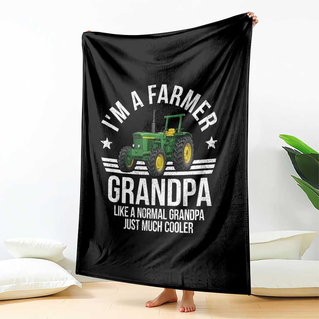 Farmer Grandpa Rancher Classic Farm Tractor Throw Blanket