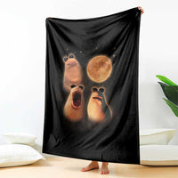 Marcus The Worm Meme Throw Blanket Funny Howling At Moon - Wonder Print Shop