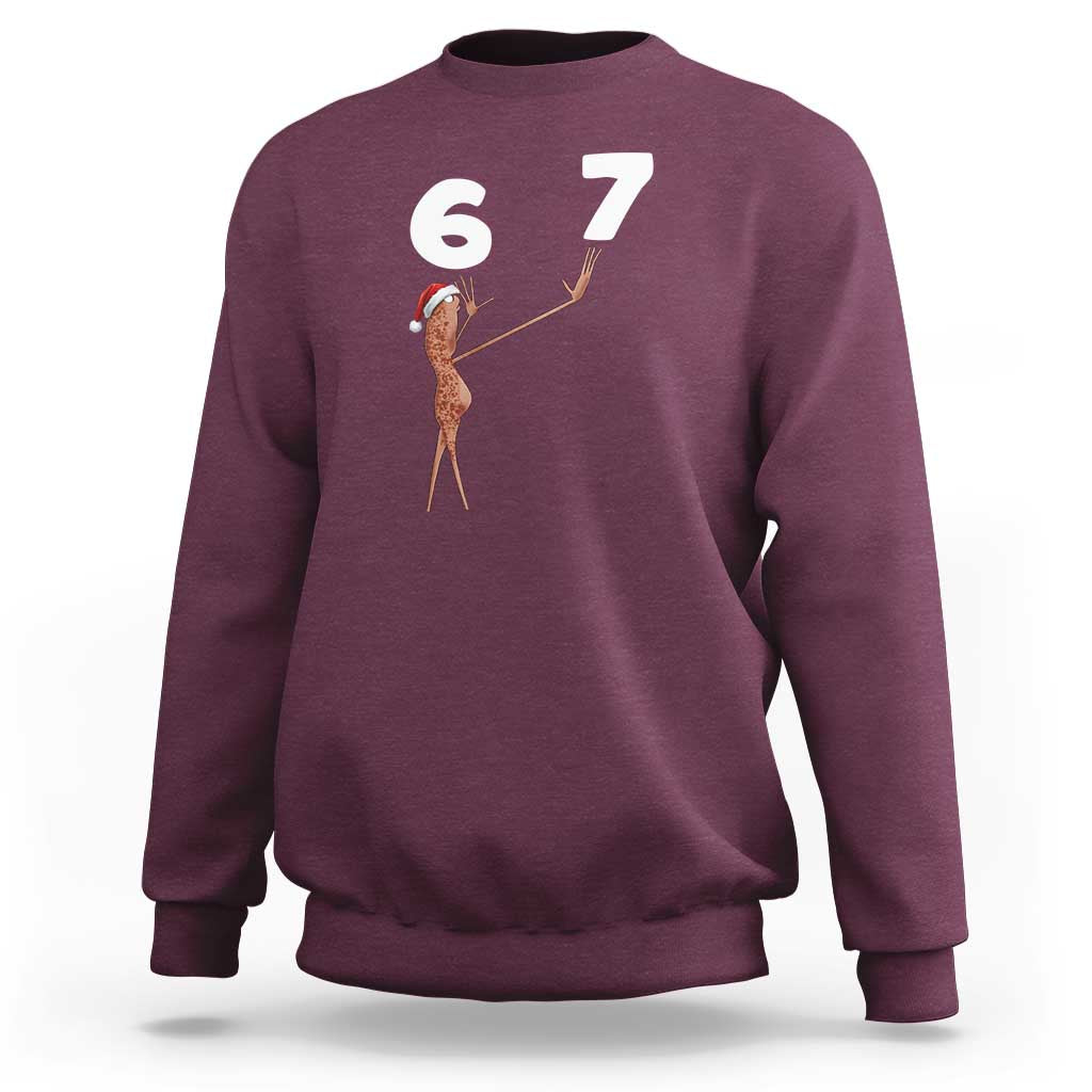 67 Six Seven Christmas Sweatshirt Marcus The Worm Meme - Wonder Print Shop
