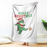 Merry Resistmas Frog Christmas Throw Blanket - Wonder Print Shop