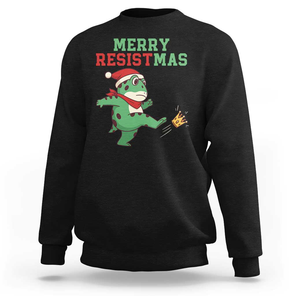 Merry Resistmas Frog Christmas Sweatshirt - Wonder Print Shop