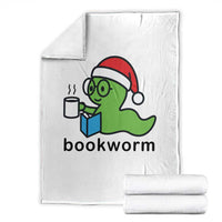 Bookworm Christmas Throw Blanket Reading Book Lover - Wonder Print Shop