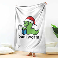 Bookworm Christmas Throw Blanket Reading Book Lover - Wonder Print Shop