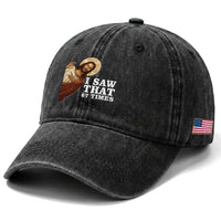 Funny Six Seven Meme Washed Cotton Baseball Cap I Saw That 67 Times