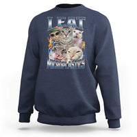 Funny Cat Meme Sweatshirt I Eat Microplastics - Wonder Print Shop