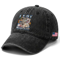 Funny Cat Meme Washed Cotton Baseball Cap I Eat Microplastics