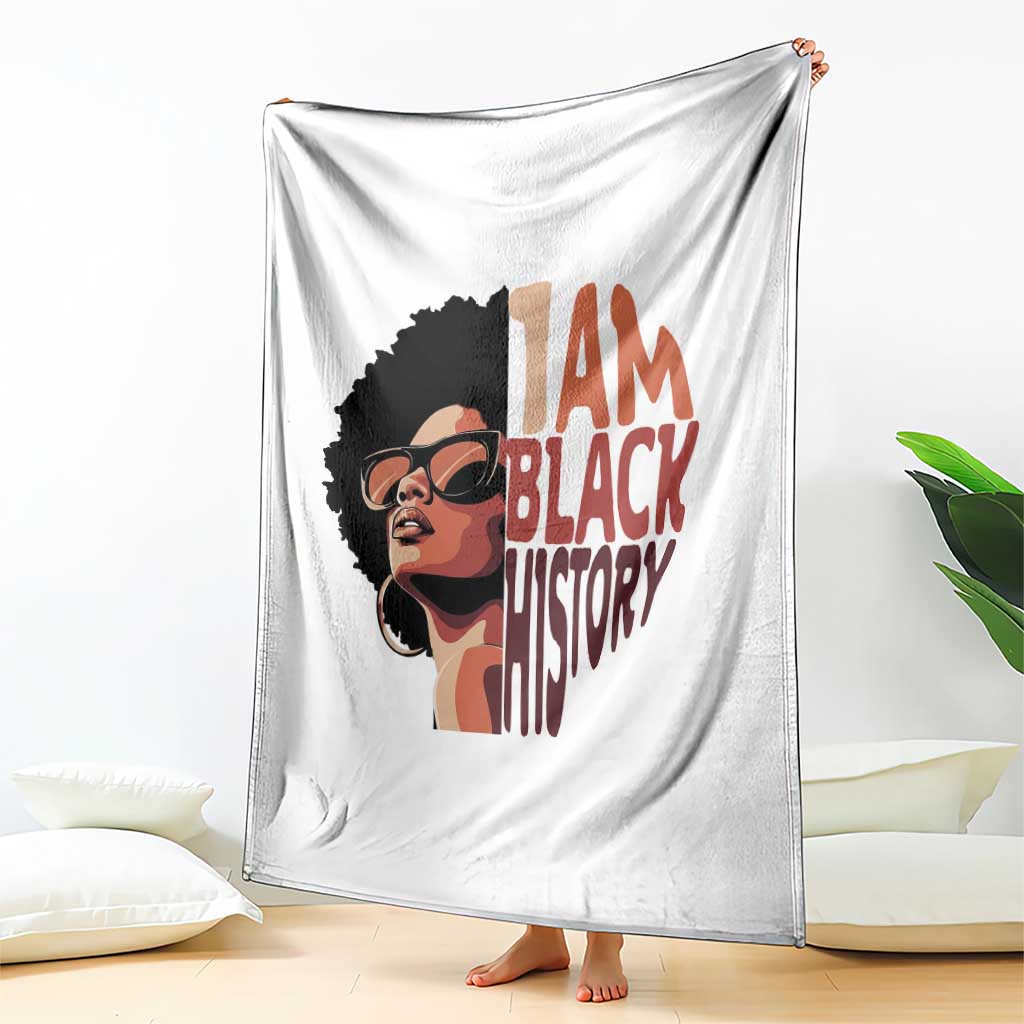 I Am Black History Throw Blanket African American Pride - Wonder Print Shop