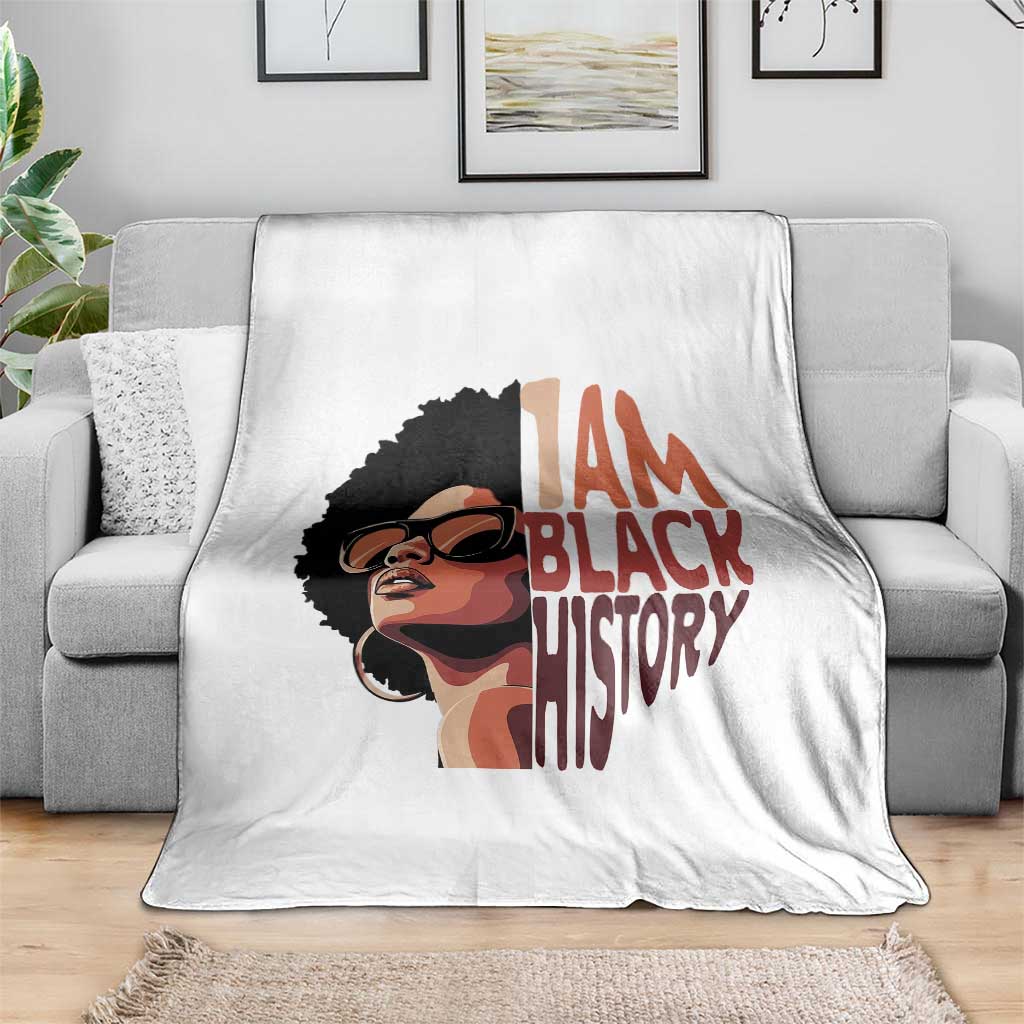 I Am Black History Throw Blanket African American Pride - Wonder Print Shop