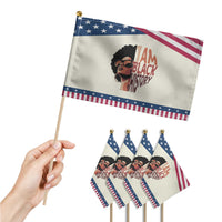 I Am Black History Patriotic Handheld Flag African American Pride