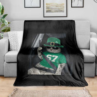 67 Cat St Patricks Day Throw Blanket Funny Cat Driver Leprechaun Meme