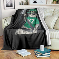 67 Cat St Patricks Day Throw Blanket Funny Cat Driver Leprechaun Meme