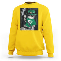 67 Cat St Patricks Day Sweatshirt Funny Cat Driver Leprechaun Meme