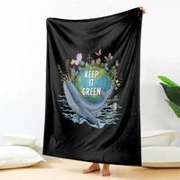 Keep It Green Earth Day Throw Blanket Eco-Friendly Nature Environmental Awareness